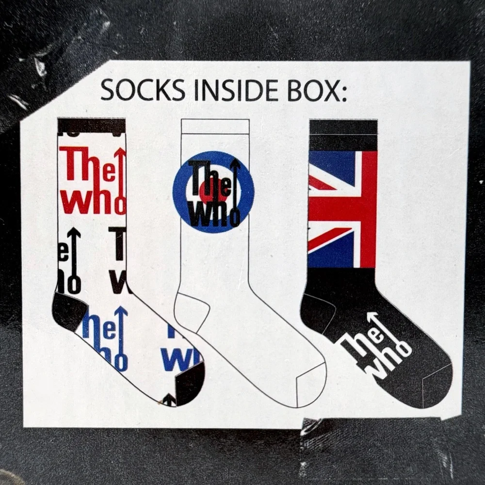 The Who Crew Socks Mens Womens Music Band Gift Set 3 Pairs Retro UK New NWT